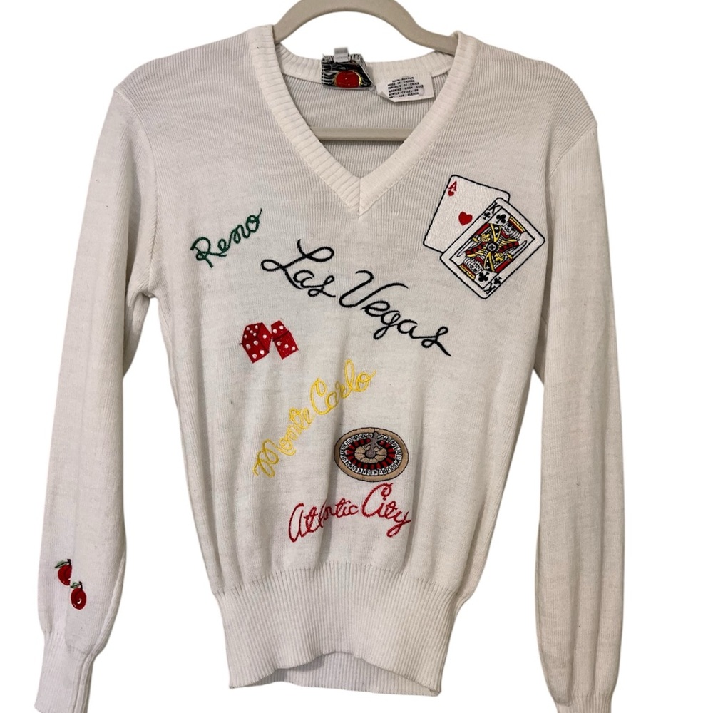 Vintage Vegas 80s V-neck sweater